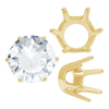 Six Prong Round Standard Settings in 14K Gold (1.75 mm - 10.00 mm)