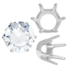 Six Prong Round Standard Settings in Sterling Silver (1.75 mm - 10.00 mm)
