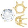 Six Prong Round Standard Settings in 14K Gold (1.75 mm - 10.00 mm)