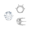 Six Prong Round Standard Settings in 14K Gold (1.75 mm - 10.00 mm)