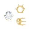 Six Prong Round Standard Settings in 14K Gold (1.75 mm - 10.00 mm)