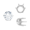 Six Prong Round Standard Settings in 14K Gold (1.75 mm - 10.00 mm)