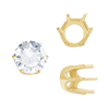 Six Prong Round Standard Settings in 14K Gold (1.75 mm - 10.00 mm)
