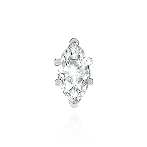 V-End Marquise Shape Solitaire Settings in Sterling Silver (6.00 x 3.00 mm - 19.00 x 11.00 mm)
