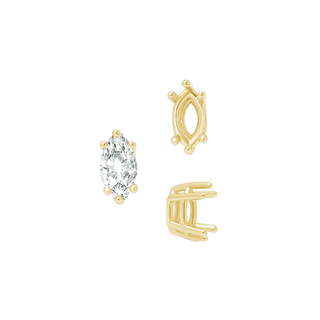 Six Prong Marquise Settings in 14K Gold (4.25 x 1.75 mm - 10.00 x 5.00 mm)
