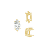 Six Prong Marquise Settings in 14K Gold (4.25 x 1.75 mm - 10.00 x 5.00 mm)