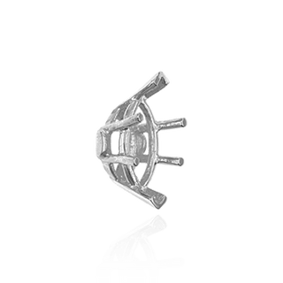 V-End Marquise Shape Heavy Basket Settings in Sterling Silver (5.00 x 3.00 mm - 20.00 x 10.00 mm)