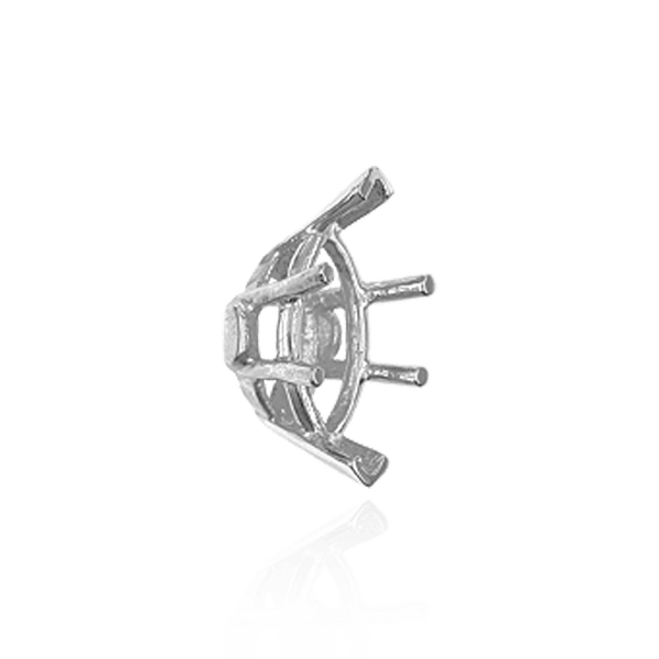 V-End Marquise Shape Heavy Basket Settings in Sterling Silver (5.00 x 3.00 mm - 20.00 x 10.00 mm)