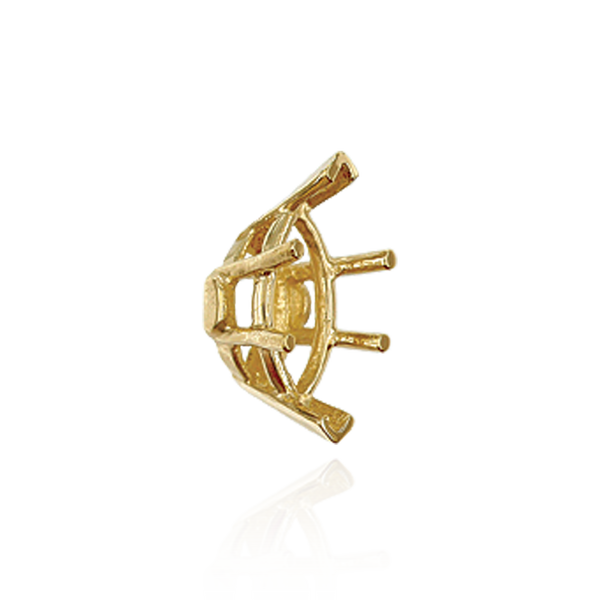 V-End Marquise Shape Heavy Basket Settings in 14K Gold (5.00 x 3.00 mm - 20.00 x 10.00 mm)