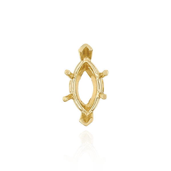 V-End Marquise Shape Heavy Basket Settings in 14K Gold (5.00 x 3.00 mm - 20.00 x 10.00 mm)