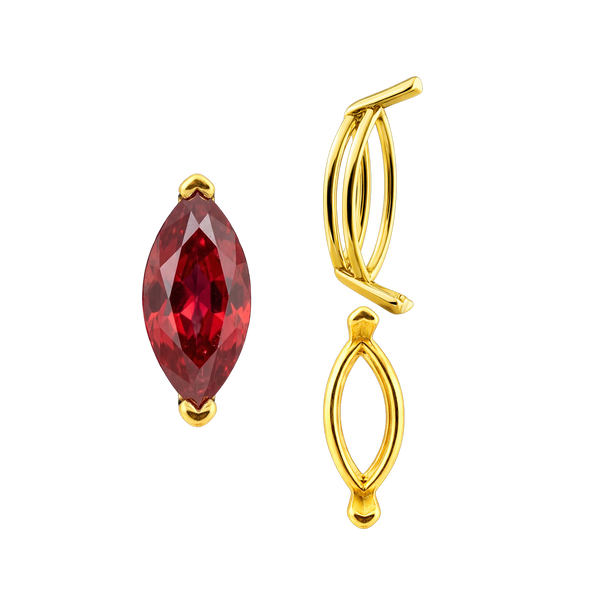 V-End Marquise Shape Wire Basket Settings in 14K Gold (3.50 x 1.50 mm - 20.00 x 10.00 mm)