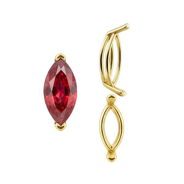 V-End Marquise Shape Wire Basket Settings in 14K Gold (3.50 x 1.50 mm - 20.00 x 10.00 mm)