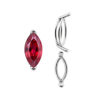 V-End Marquise Shape Wire Basket Settings in Sterling Silver (3.50 x 1.50 mm - 20.00 x 10.00 mm)