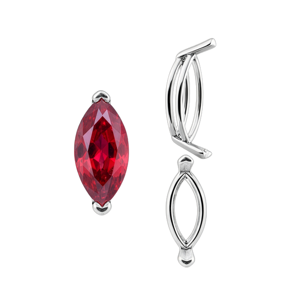 V-End Marquise Shape Wire Basket Settings in Sterling Silver (3.50 x 1.50 mm - 20.00 x 10.00 mm)