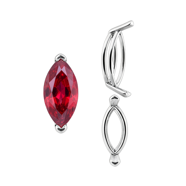 V-End Marquise Shape Wire Basket Settings in 14K Gold (3.50 x 1.50 mm - 20.00 x 10.00 mm)