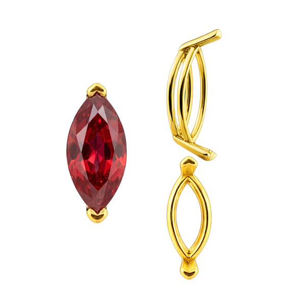 V-End Marquise Shape Wire Basket Settings in 14K Gold (3.50 x 1.50 mm - 20.00 x 10.00 mm)