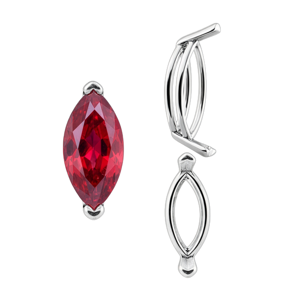 V-End Marquise Shape Wire Basket Settings in Sterling Silver (3.50 x 1.50 mm - 20.00 x 10.00 mm)