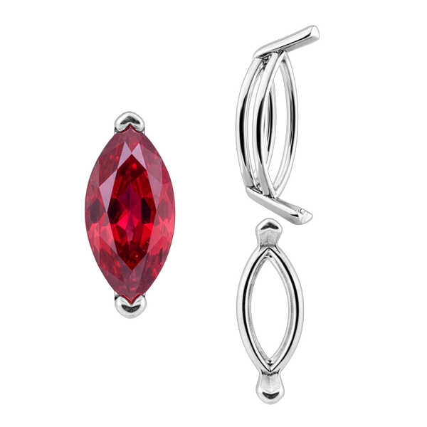 V-End Marquise Shape Wire Basket Settings in 14K Gold (3.50 x 1.50 mm - 20.00 x 10.00 mm)