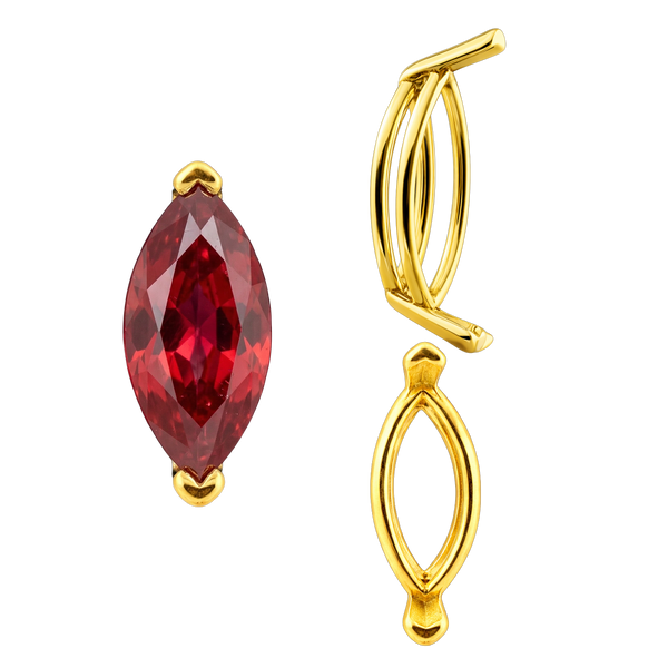 V-End Marquise Shape Wire Basket Settings in 14K Gold (3.50 x 1.50 mm - 20.00 x 10.00 mm)