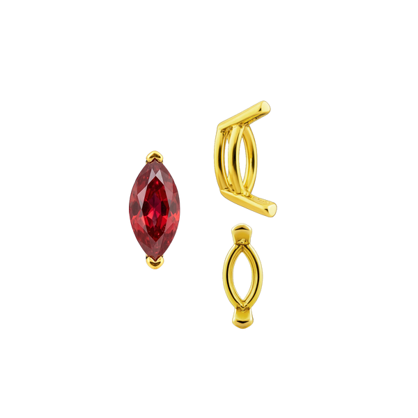 V-End Marquise Shape Wire Basket Settings in 14K Gold (3.50 x 1.50 mm - 20.00 x 10.00 mm)
