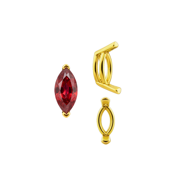 V-End Marquise Shape Wire Basket Settings in 14K Gold (3.50 x 1.50 mm - 20.00 x 10.00 mm)