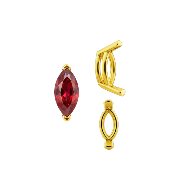 V-End Marquise Shape Wire Basket Settings in 14K Gold (3.50 x 1.50 mm - 20.00 x 10.00 mm)