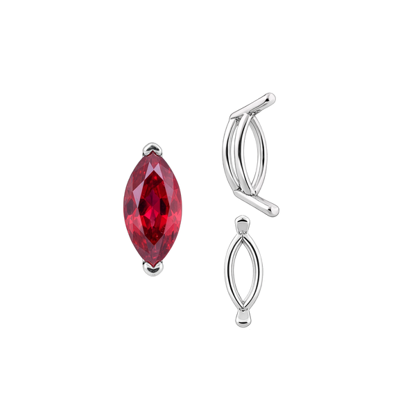 V-End Marquise Shape Wire Basket Settings in Sterling Silver (3.50 x 1.50 mm - 20.00 x 10.00 mm)