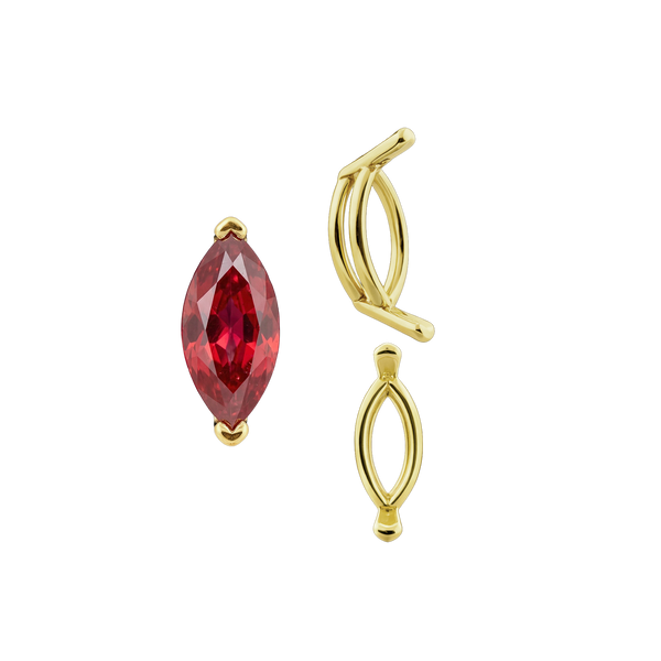 V-End Marquise Shape Wire Basket Settings in 14K Gold (3.50 x 1.50 mm - 20.00 x 10.00 mm)