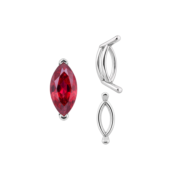 V-End Marquise Shape Wire Basket Settings in 14K Gold (3.50 x 1.50 mm - 20.00 x 10.00 mm)