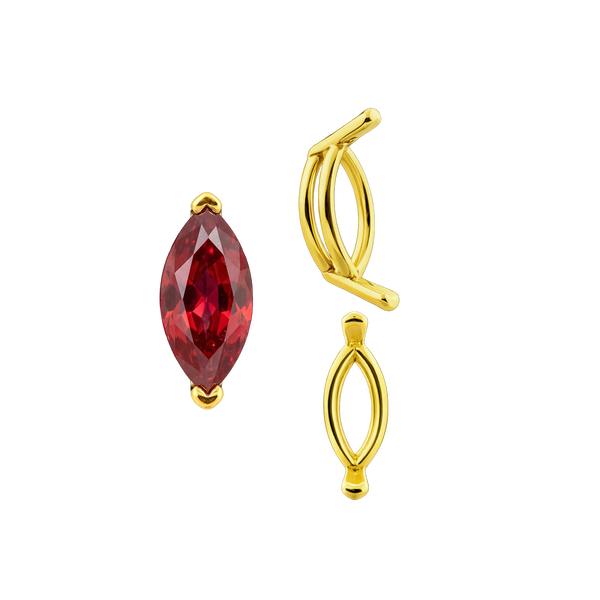V-End Marquise Shape Wire Basket Settings in 14K Gold (3.50 x 1.50 mm - 20.00 x 10.00 mm)