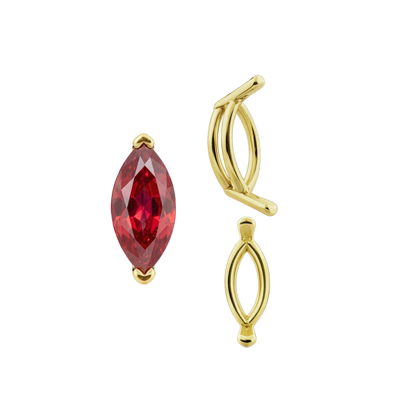 V-End Marquise Shape Wire Basket Settings in 14K Gold (3.50 x 1.50 mm - 20.00 x 10.00 mm)