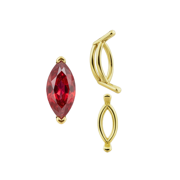 V-End Marquise Shape Wire Basket Settings in 14K Gold (3.50 x 1.50 mm - 20.00 x 10.00 mm)