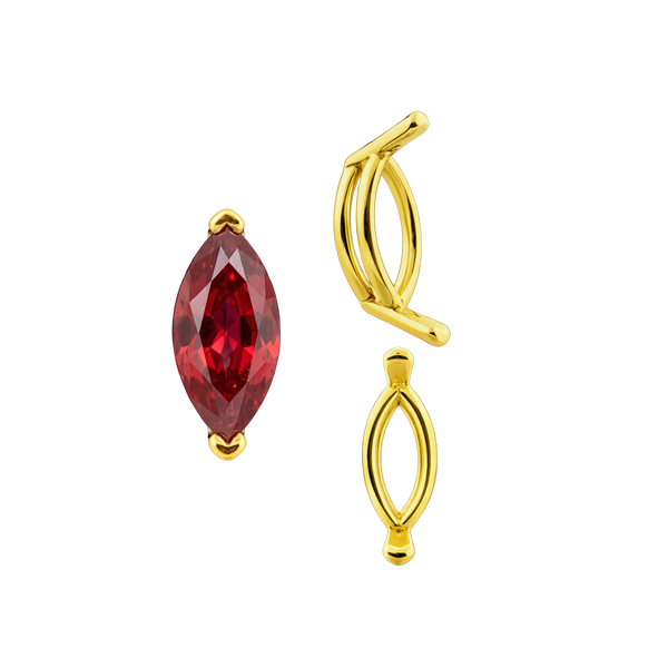 V-End Marquise Shape Wire Basket Settings in 14K Gold (3.50 x 1.50 mm - 20.00 x 10.00 mm)