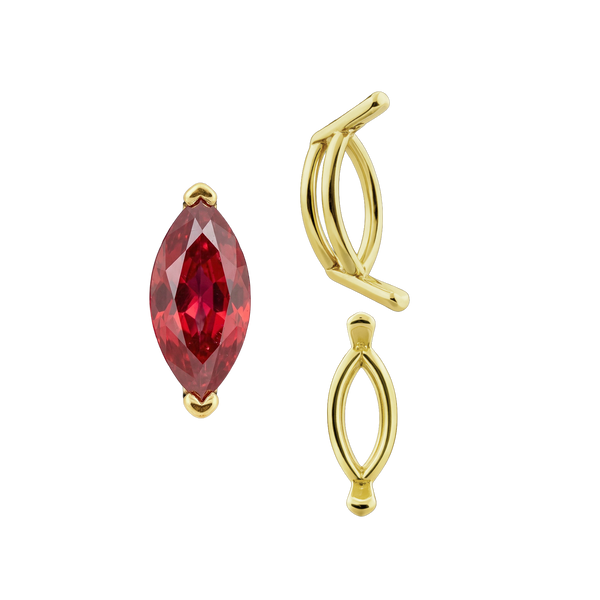 V-End Marquise Shape Wire Basket Settings in 14K Gold (3.50 x 1.50 mm - 20.00 x 10.00 mm)