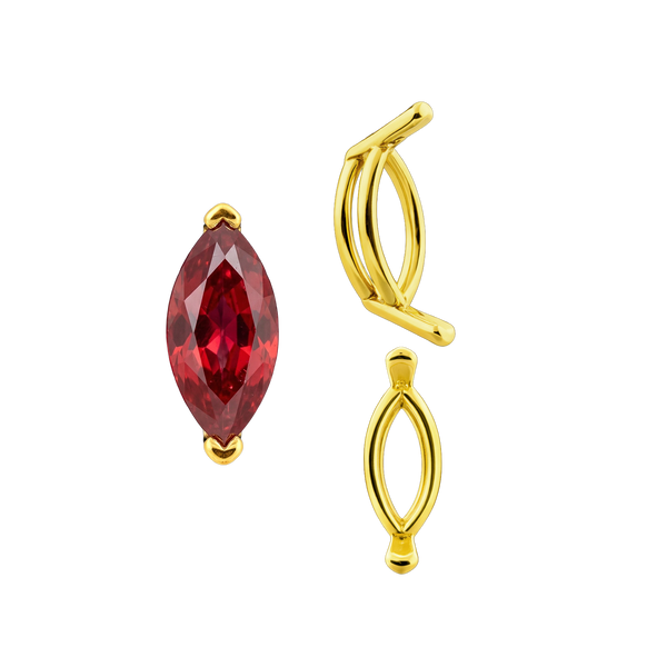 V-End Marquise Shape Wire Basket Settings in 14K Gold (3.50 x 1.50 mm - 20.00 x 10.00 mm)