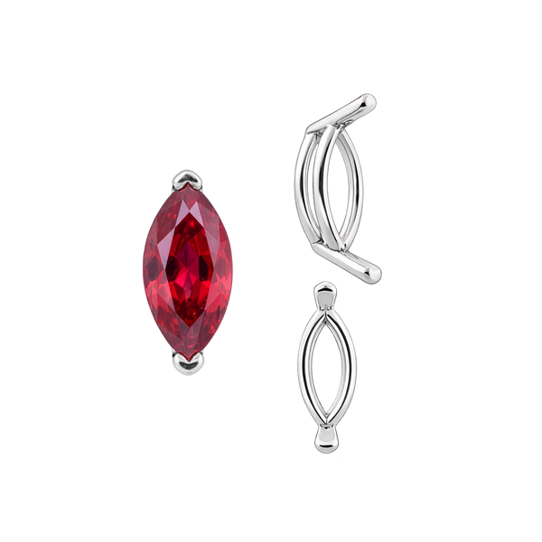 V-End Marquise Shape Wire Basket Settings in Sterling Silver (3.50 x 1.50 mm - 20.00 x 10.00 mm)