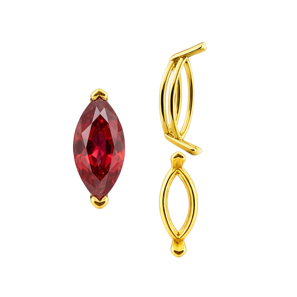 V-End Marquise Shape Wire Basket Settings in 14K Gold (3.50 x 1.50 mm - 20.00 x 10.00 mm)