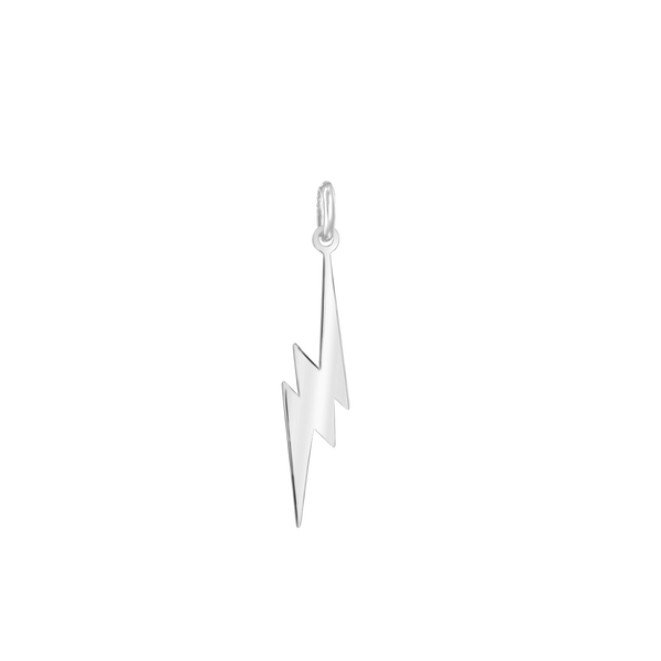 Double Lightning Bolt Charm in Sterling Silver (11 x 2mm - 26 x 8mm)