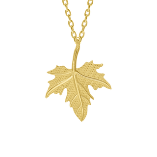 Maple Leaf Necklace in Sterling Silver (19 x 15 mm)