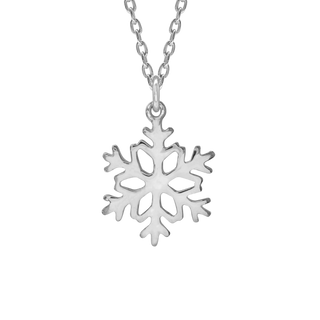 Snowflake Necklace in Sterling Silver (20 x 13 mm)