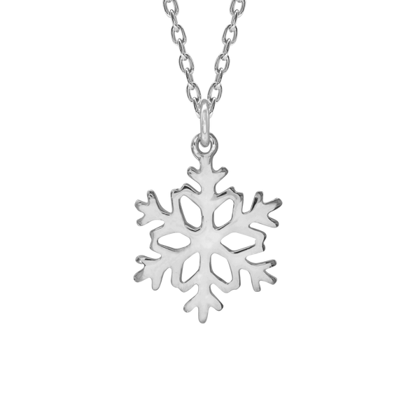 Snowflake Necklace in Sterling Silver (20 x 13 mm)