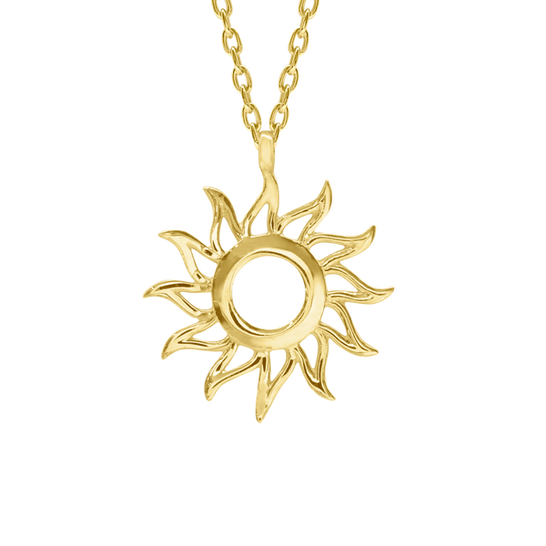 Sun Necklace in Sterling Silver (17 x 14 mm)