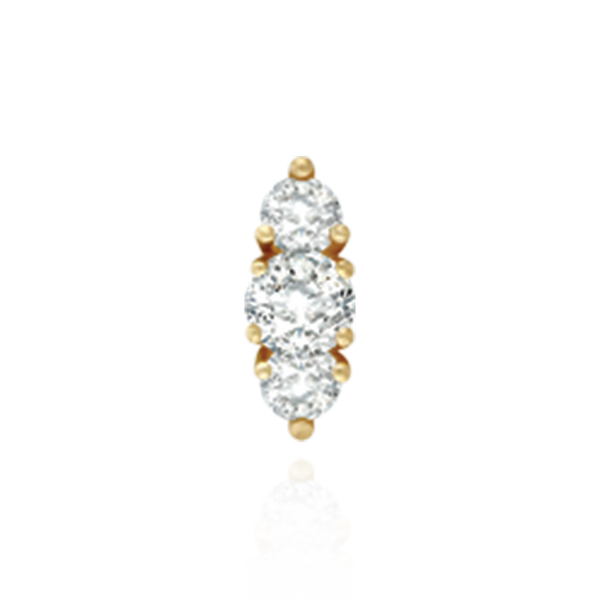 Marquise Shape Illusion Settings for Three Round Stones (1 x 2.50 mm - 1 x 4.00 mm)