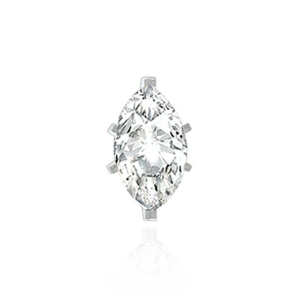 Six Prong Marquise Shape Tiffany Settings With Peg in 18K White Gold (5.00 x 2.25 mm - 13.00 x 6.00 mm)