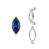 V-End Marquise Shape Single Base Settings in Sterling Silver (3.50 x 1.50 mm - 13.00 x 7.00 mm)