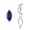 V-End Marquise Shape Single Base Settings in Sterling Silver (3.50 x 1.50 mm - 13.00 x 7.00 mm)