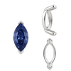 V-End Marquise Shape Single Base Settings in Sterling Silver (3.50 x 1.50 mm - 13.00 x 7.00 mm)
