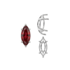 Six Prong Marquise Shape Tapered Base Wire Basket Settings in Sterling Silver (4.25 x 1.75 mm - 21.00 x 10.50 mm)