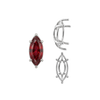 Six Prong Marquise Shape Tapered Base Wire Basket Settings in Sterling Silver (4.25 x 1.75 mm - 21.00 x 10.50 mm)