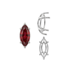 Six Prong Marquise Shape Tapered Base Wire Basket Settings in Sterling Silver (4.25 x 1.75 mm - 21.00 x 10.50 mm)